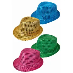 6x Glitzer-Hut in verschiedenen Farben Größe 58