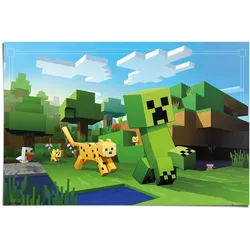 Poster REINDERS "Poster Minecraft", grün (farbe bild(er): grün), B:91,5cm H:61cm, Papier, Bilder