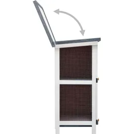 vidaXL Kleintierstall 4 Türen 120 x 60 x 100 cm grau