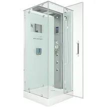 AcquaVapore Dampfdusche Duschtempel Sauna Dusche Duschkabine D38-10R2-EC 90x90 cm mit 2k Scheiben Versiegelung