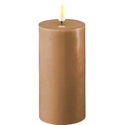 Deluxe Homeart LED Stumpenkerze Real Flame karamell, Ø5 x H10cm, karamell