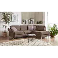 Ecksofa SIT & MORE "Clio L-Form" Sofas Gr. B/H/T: 254cm x 89cm x 190cm, Luxus-Microfaser ALTARA NUBUCK, Ottomane rechts, ohne Bettfunktion-ohne Bettkasten, braun (schoko) wahlweise mit Bettfunktion und Bettkasten, inklusive Federkern