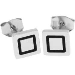 Firetti Paar Ohrstecker »Schmuck Geschenk Ohrschmuck Quadrat«, Made in Germany Firetti edelstahlfarben-schwarz