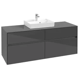 Villeroy & Boch Waschbeckenunterschrank 4 Auszüge 140 x 54,8 x 50 cm Glossy Grey