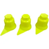 KRAM-Tuck - 100x Radschrauben - Radmuttern - Radschraubenkappen - Radmutternkappen - Kunstsoff Kappen Abdeckungen - Indikator für lose Schrauben (Neongelb, 32MM)