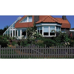 Doppeltor für Gartenzäune aus Aluminium – Gartentor in Anthrazit mit Oberbogen – Gartenzauntor im Maß 300 x 70 auf 80 cm – Zauntore für den Garten