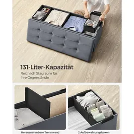 Songmics Sitzhocker Samt 110 x 76 x 110 cm Grau