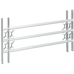 Relaxdays Fenstergitter Einbruchschutz, ausziehbar, für außen, Stahl, 450 x 1000-1500 mm, Sicherheitsgitter, grau