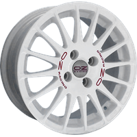 OZ OZ, Superturismo WRC, 7x18 ET20 4x108 65,06, weiß lackiert rote Schrift