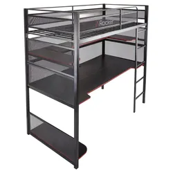 Hochbett Bunk Bed Schwarz LF: ca. 90x190 cm