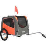 Vevor Hundeanhänger 30 kg Fahrradanhänger Kohlenstoffstahl + 600D Oxford-Gewebe + PP faltbar 1440 x 720 x 779 mm als Anhänger Gefaltete Größe 760 x 560 x 195 mm Hundebuggy Jogger Anhänger Orange&Grau