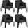 CLP Bartal Gartenstuhl 73 x 59 x 78 cm schwarz 4 St.