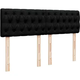 vidaXL Boxspringbett mit Matratze Schwarz 140x200 cm Stoff