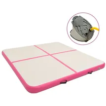vidaXL Aufblasbare Gymnastikmatte mit Pumpe 200x200x15 cm PVC Rosa