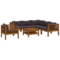vidaXL Garten-Lounge-Set 7-tlg. grau Akazie