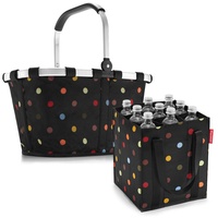 reisenthel Set Carrybag Plus farblich passender bottlebag Einkaufskorb Einkaufstasche (dots)