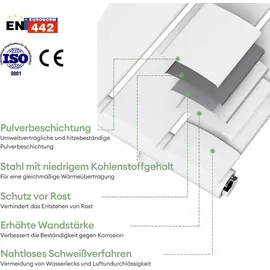 mai & mai Badheizkörper 1400 x 500 mm weiß Mittelventil