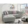 luma-home Ecksofa mit Schlaffunktion und Bettkasten 250x190 cm, Wellenfedern, Ottomane links, Mikrofaser Grau, / 17002