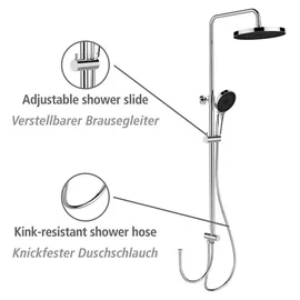 Wenko Duschsystem Softwater Chrom 75-120 cm