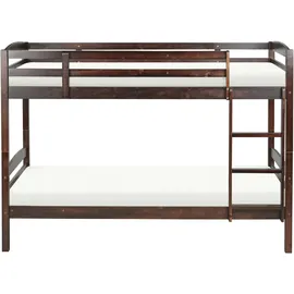 Beliani Hochbett Regat 90 x 200 cm Kiefer dunkelbraun