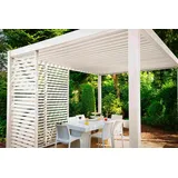 Weide Horizontale Lamellenwand für Classic Pergola 250 Höhe 1,23 M weiß aus Aluminium