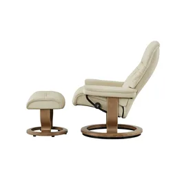 Stressless Relaxsessel Leder 75 x 100 x 73 cm creme mit Hocker