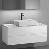 neoro n50 Unterschrank B: 120 cm mit 2 Auszügen, Waschtisch B: 58 cm weiß matt, B: 120.5 BN0065WM+BN0424WH+BN0404C1