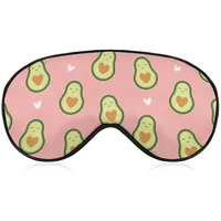 Schlafmaske mit niedlichen Avocado-Herzen, Augenbinde zum Schlafen, elastische Verdunkelungs-Augenmaskenabdeckung für volle Nachtruhe, Reisen und Nickerchen