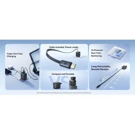 Baseus EnerCore CJ11 Charger Retractable 3C 67W EU Black