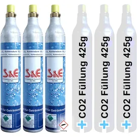 Cago 3 x CO2 Zylinder + 3 Füllung