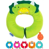 TRUNKI Yondi Reisekissen 30 x 30 cm Grün/Weiß/Gelb