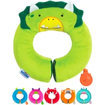 TRUNKI Yondi Reisekissen 30 x 30 cm Grün/Weiß/Gelb