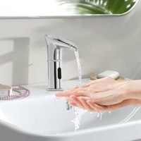 Sensor Wasserfall Wasserhahn berührungslose Armatur (silber) für Bad Küche