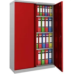 phoenix Stahlschrank SCL1491GRK grau, rot 91,5 x 37,0 x 140,0 cm, zerlegt