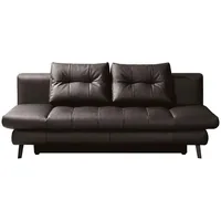 Novel Schlafsofa Liane, Braun, Leder, Echtleder, Rindleder, 2-Sitzer, 209x94x94 cm, Lederauswahl, Wohnzimmer, Sofas & Couches, Sofas, Ledersofas