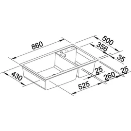Blanco Metra 9 links anthrazit + Handbetätigung