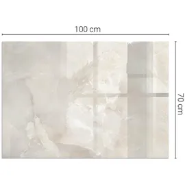 Tulup Glasbodenplatte Rechteck 100 x 70 x 0,4 cm Creme
