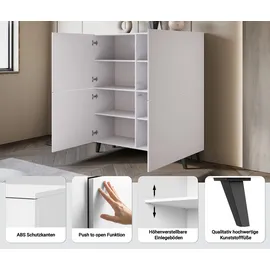 Home Affaire Highboard Phuket II 120 x 130 x 39 cm matera anthrazit / kastanie breslau
