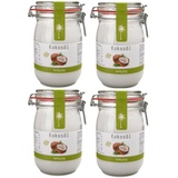 BIO Kokosöl - nativ , 100% naturrein- bioKontor - Bügelglas 4x 1000 ml (4000 ml)