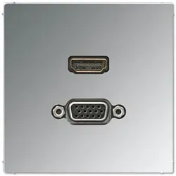 Jung Mutimedia-Einsatz HDMI / VGA (Glanzchrom)