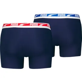 Puma Boxershorts PUMA "PUMA MEN EVERYDAY MULTI LOGO BOXERS 2P", Herren, Gr. S, blau (navy combo), Single Jersey, Obermaterial: 95% Baumwolle, 5% Elasthan, körpernah, Unterhosen, Komfortabler Logobund