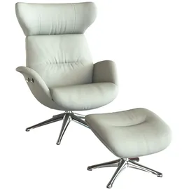 flexlux Relaxsessel FLEXLUX Leder 90 x 107 x 89 cm Weiß mit Kopfteil