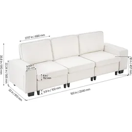 Vevor Schlafcouch Samt Weiß