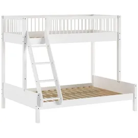 58 aufm Kessel FAMILIENBETT 90x200 140x200 Keeley Buche Weiß Holz Bett | Gr.: onesize