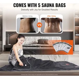 Vevor 520W Infrarot Saunadecke 1900x900mm Sauna Blanket 1-6 Stufen (35°C-85°C) Infrarotdecke 40-Minuten-Fettverbrennung Heizdecke 5-Schicht-Siche...