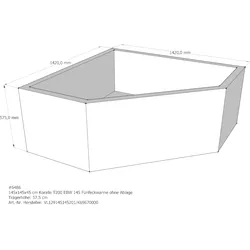 Badewannenträger für Koralle 145 × 145 × 45 cm