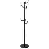 Costway Garderobenständer mit 8 Haken, Kleiderstaender Stahl, Garderobe fuer Kleidung, Jacken, Huete, Taschen, 30x30x175cm -