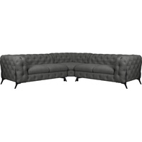 Leonique Chesterfield-Sofa »Amaury L-Form«, Chesterfield-Optik, Breite/Tiefe je 262 cm, Fußfarbe wählbar grau