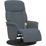 vidaXL Massagesessel mit Fußteil Dunkelgrau Samt