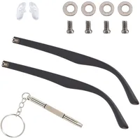 NICENEEDED 1 Paar Ersatz-Brillenbügel Reparatur-Set mit Schrauben, Nasenpads und Schraubendreher, Brillendreparaturset für Brillen, Sonnenbrillen und randlose Brillen